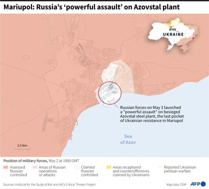 Advances of Russian forces in Mariupol as May 2