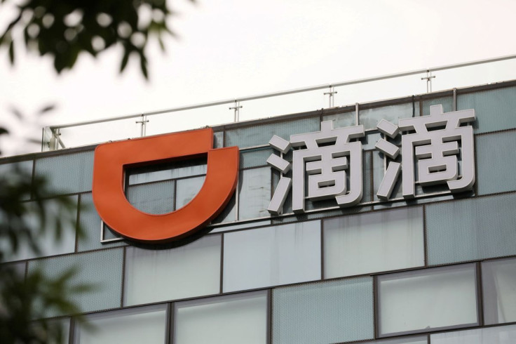 A sign of Chinese ride-hailing service Didi is seen on its headquarters in Beijing, China July 5, 2021.