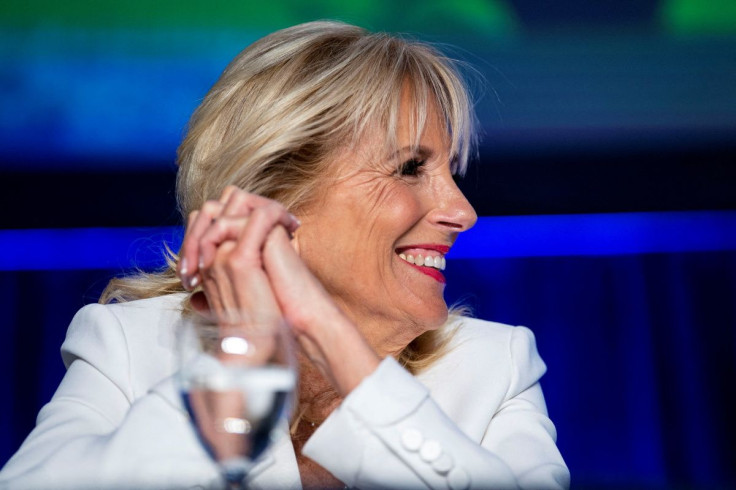 U.S. First Lady Jill Biden listens during the annual White House Correspondents Association Dinner in Washington, U.S., April 30, 2022.