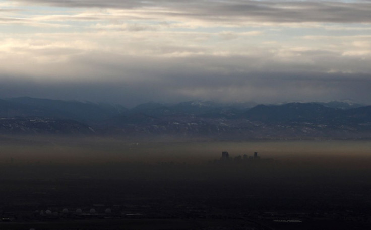 The Rocky Mountains are pictured as a layer of air pollution hangs over Denver, Colorado, U.S. January 21, 2020. Picture taken January 21, 2020. 