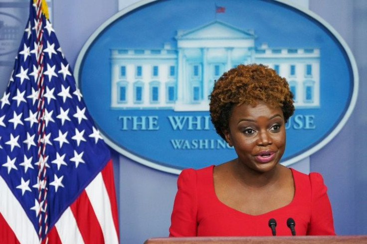 Karine Jean-Pierre speaks at a briefing in the White House in November 2021
