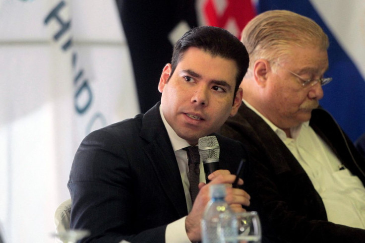 Laureano Ortega, executive of PRONicaragua, speaks during the presentation on the feasibility studies in the building of the Interoceanic Grand Canal, in Managua November 20, 2014.