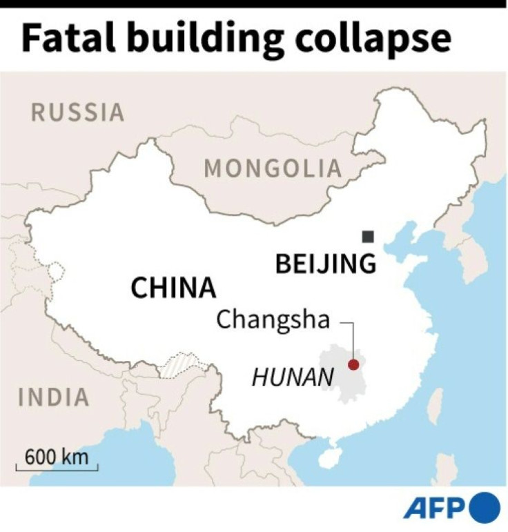 Map locating Changsha where a building collapsed on April 29, killing dozens of people