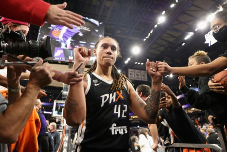 Brittney Griner, an American WNBA basketball player on the Phoenix Mercury who was arrested in Russia is seen in October 2021
