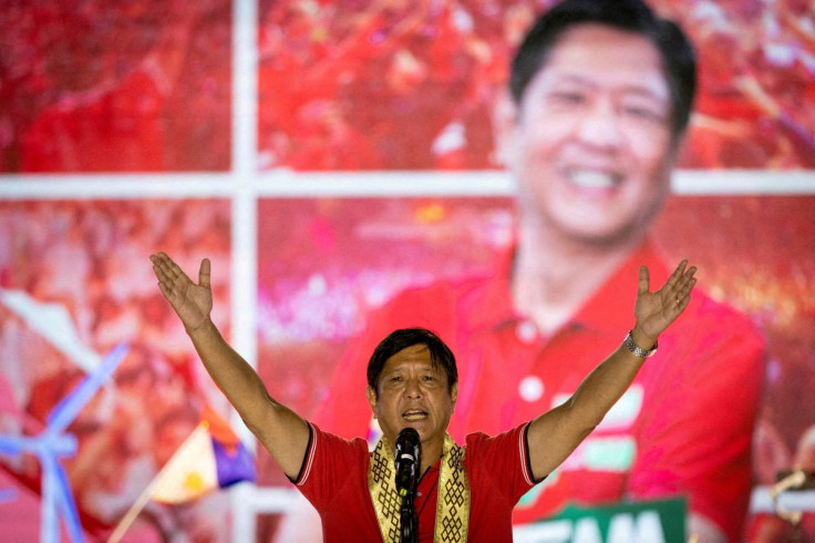 Philippine presidential candidate Ferdinand "Bongbong" Marcos Jr., son of late dictator Ferdinand Marcos, delivers a speech during a campaign rally in Lipa, Batangas province, Philippines, April 20, 2022. Eloisa Lopez/File Photo/File Photo