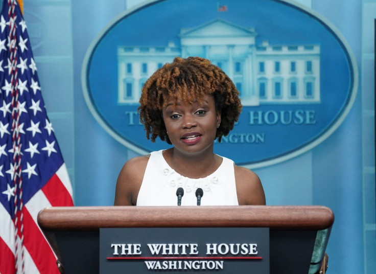 White House Deputy Press Secretary Karine Jean-Pierre speaks after being introduced as President Joe Biden's next White House press secretary at the White House in Washington, U.S., May 5, 2022. 