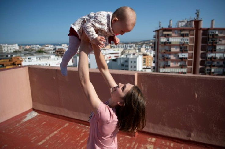 Ukrainian refugee Victoria Bielova, 18, fled to Algeciras in southern Spain with her 9-month-old daughter