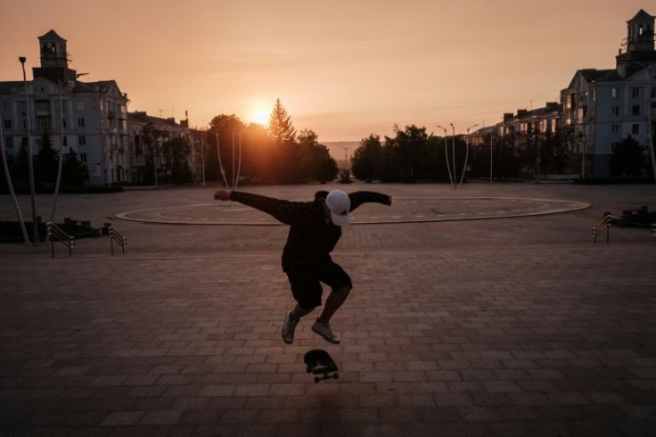 The main square in Kramatorsk was once teaming at sunset with skateboarders such as Roman Kovalenko