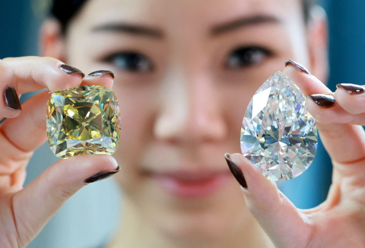 Returning for the third time since its mining in 1901, the 'Red Cross', a fancy intense yellow, cushion-shaped 205.07 carat diamond and a 228.31 carat white diamond called 'The Rock' that could fetch 30 million US dollars and is the largest ever seen thro