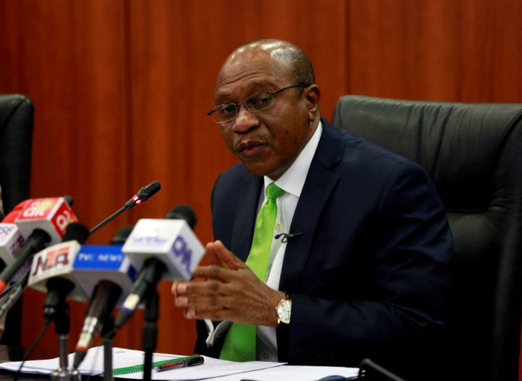 Nigeria's Central Bank Governor Godwin Emefiele briefs the media during the MPC meeting in Abuja, Nigeria January 24, 2020.