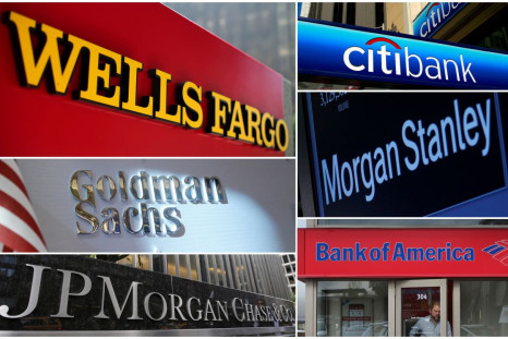 A combination file photo shows Wells Fargo, Citigbank, Morgan Stanley, JPMorgan Chase, Bank of America, JPMorgan, and Goldman Sachs from Reuters archive. 