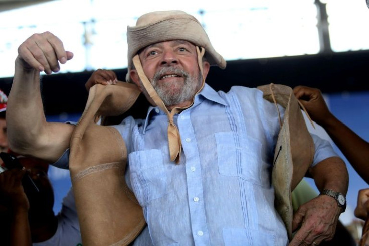 Lula, seen here at a stop on his 2017 tour of Brazil, was jailed in 2018 on corruption charges, but was released in late 2019 and later had his charges nullified