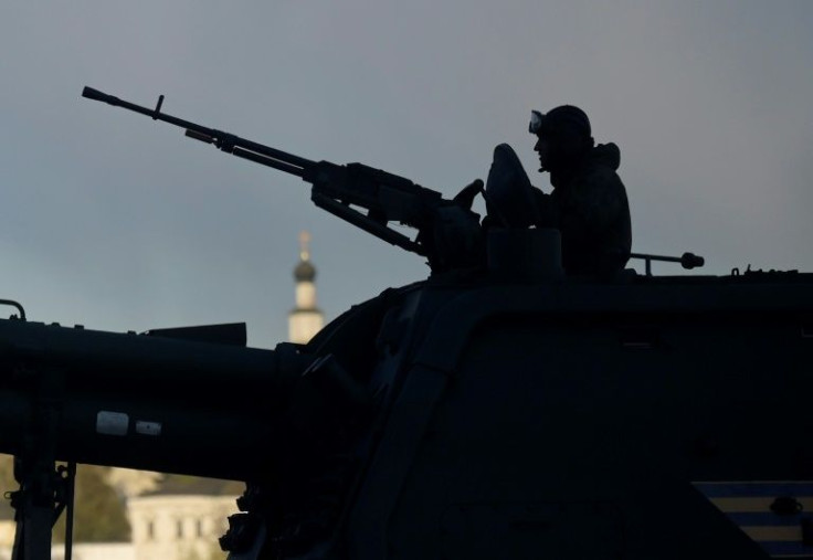 Troops rehearsing for Victory Day
