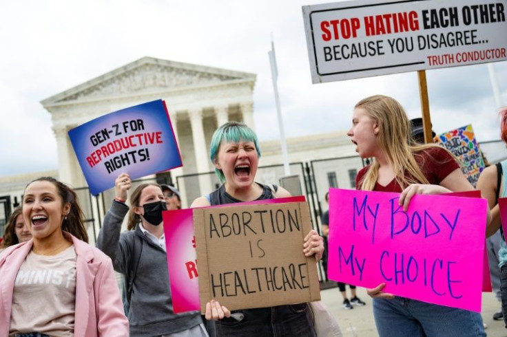 Millennials and Gen Z (like some of these pro-abortion rights protesters outside the US Supreme Court in Washington on May 5, 2022) are 'increasingly concerned' about the values of the companies they work for