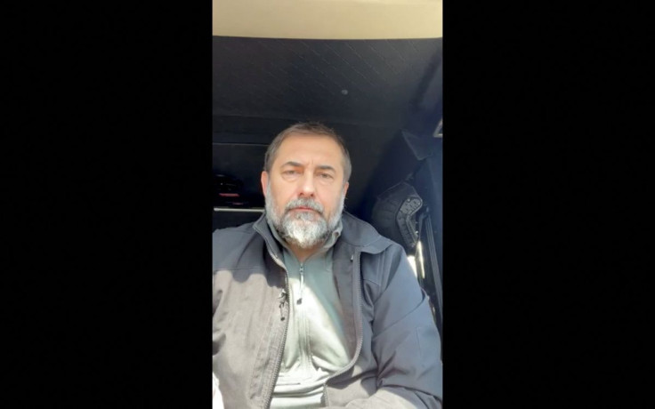 Luhansk regional governor Serhiy Gaidai speaks in a video message, as Russia's invasion of Ukraine continues, in Ukraine, May 8, 2022 in this screengrab taken from a handout video obtained by Reuters on May 8, 2022. Luhansk Regional Military-Civil Adminis