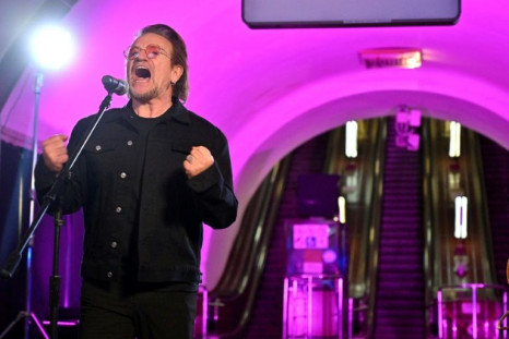 Bono belted out U2 classics from the platform of Kyiv metro station