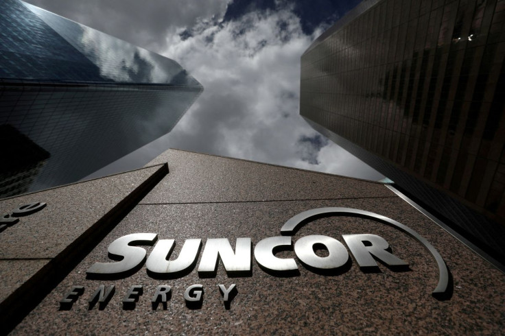 The Suncor Energy logo is seen at their head office in Calgary, Alberta, Canada, April 17, 2019. 