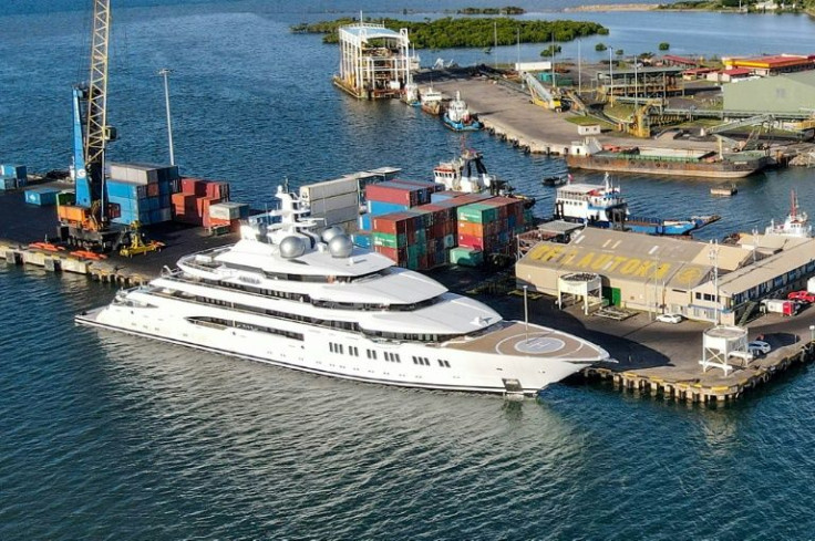 The superyacht Amadea is outfitted with a helipad, pool, jacuzzi and a 'winter garden'