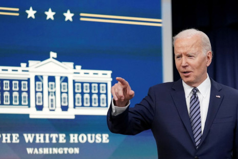 U.S. President Joe Biden takes a question after announcing the release of 1 million barrels of oil per day for the next six months from the U.S. Strategic Petroleum Reserve, as part of administration efforts to lower gasoline prices, at the White House in