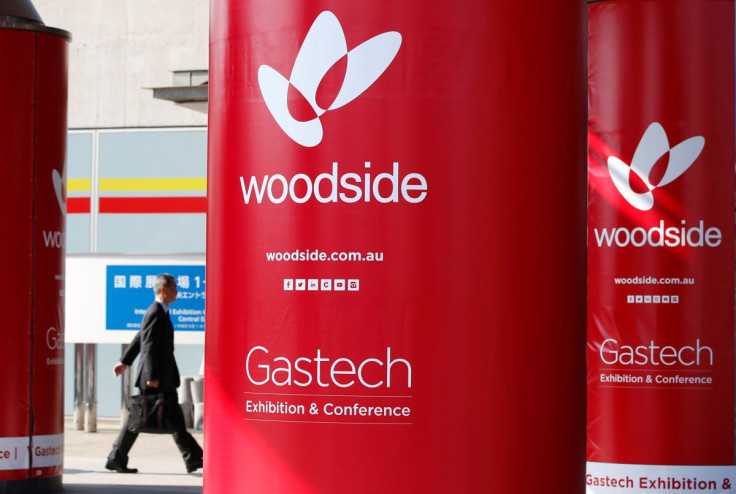 Logos of Woodside Petroleum are seen at Gastech, the world's biggest expo for the gas industry, in Chiba, Japan, April 4, 2017.