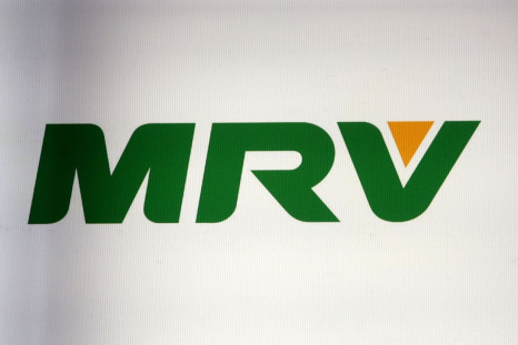 The company logo for MRV is displayed on a screen on the floor of Brazil's B3 Stock Exchange in Sao Paulo, Brazil, July 25, 2019. 
