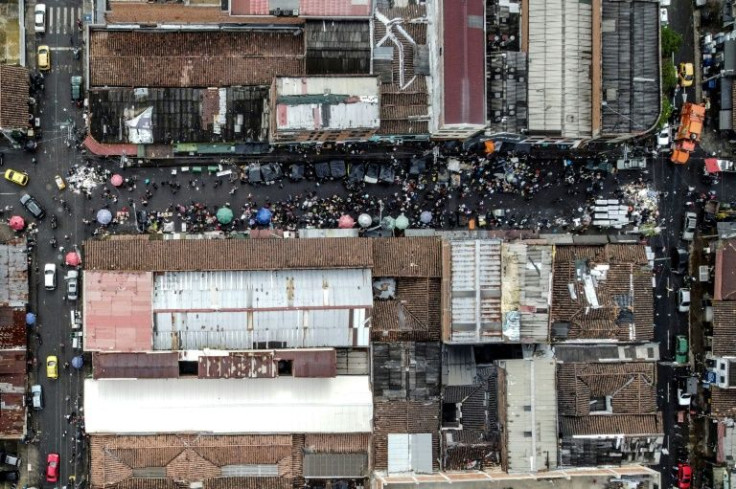 An areal view of a drug vending spot in Medellin