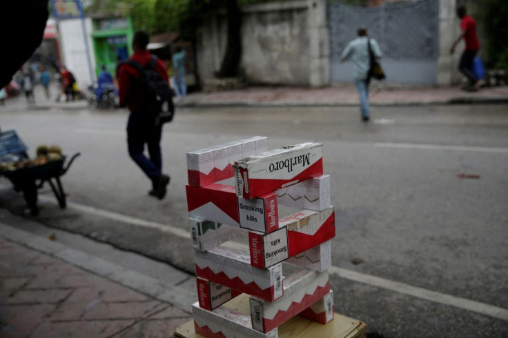 Packages of Marlboro cigarettes are displayed for sale at a street stand in Port-au-Prince, Haiti, May 29, 2019.