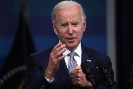 U.S. President Joe Biden answers questions from the news media after delivering remarks on administration plans to fight inflation and lower costs during a speech in the Eisenhower Executive Office Building's South Court Auditorium at the White House in W