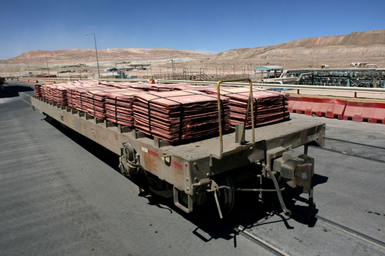 Sheets of copper cathode are pictured in Chile March 31, 2008. Picture taken March 31, 2008. 