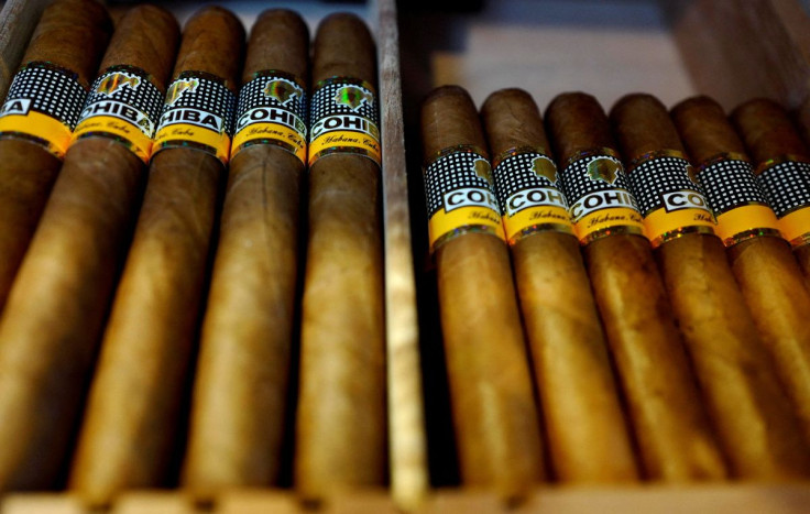 Cigars from Cuban luxury tobacco brand Cohiba are on display at a tobacco shop in Hanau, Germany, May 12, 2017.