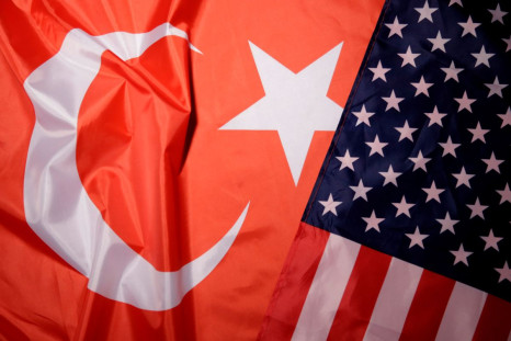 Turkey and U.S. flags are seen in this picture illustration taken August 25, 2018. Picture taken August 25, 2018. 