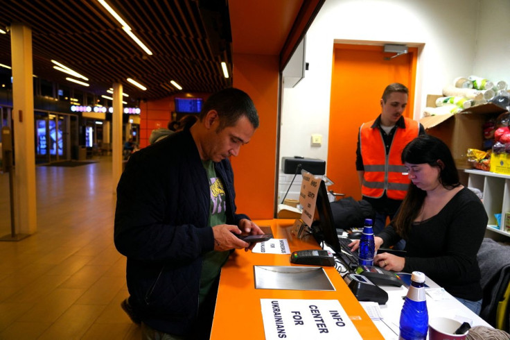 Ukrainian refugee Pavel stands at a welcome center for Ukrainian refugees at the Tallinn Bus Station, amid Russia's invasion of Ukraine, in Tallinn, Estonia May 12, 2022.