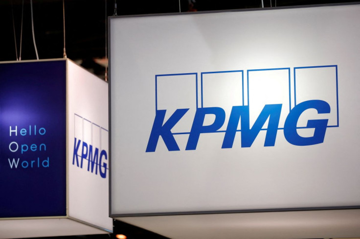 The logo of KPMG is seen at the high profile startups and high tech leaders gathering, Viva Tech,in Paris, France May 16, 2019.