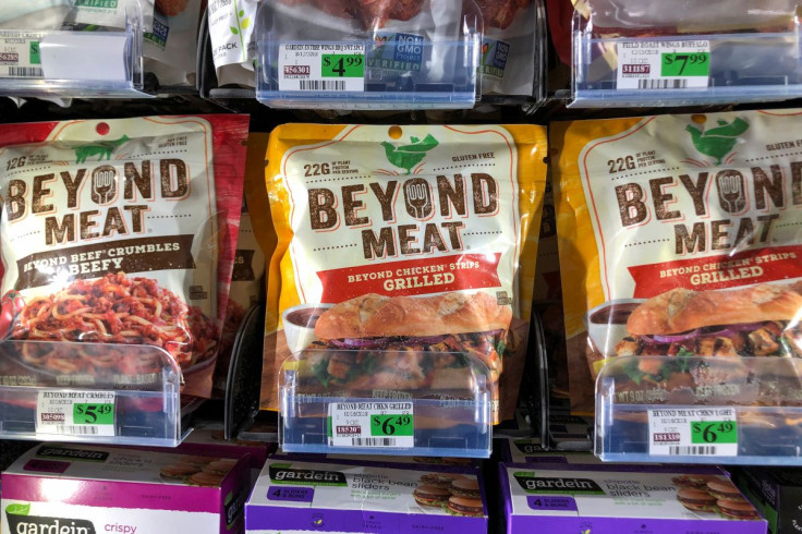 Products from Beyond Meat Inc, the vegan burger maker, are shown for sale at a market in Encinitas, California, U.S., June 5, 2019.