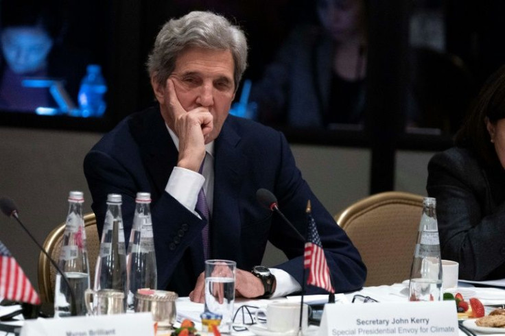 John Kerry, US Special Presidential Envoy for climate, attends an event of the US-ASEAN Business Council ahead of a summit in Washington