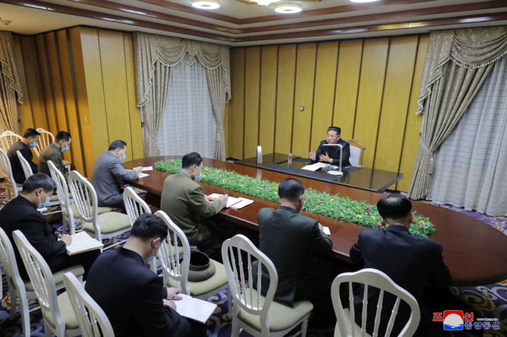 North Korean leader Kim Jong Un visits the State Emergency Epidemic Prevention Headquarters, as North Korea reports its first outbreak of the coronavirus disease (COVID-19), in Pyongyang, North Korea, May 12, 2022, in this photo released by North Korea's 