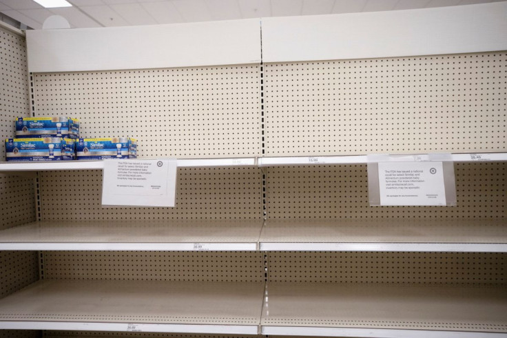 Empty shelves show a shortage of baby formula in San Antonio