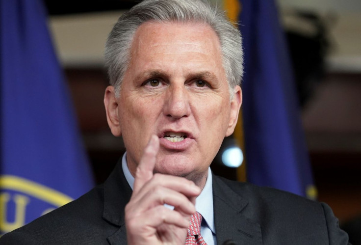 House Republican Leader Kevin McCarthy (R-CA) delivers remarks about U.S. President Joe Biden's first year in office on Capitol Hill in Washington, U.S., January 20, 2022. 