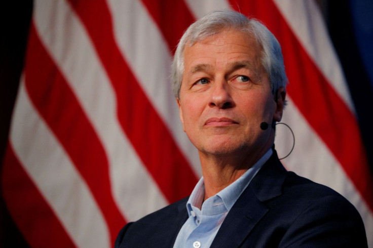 Jamie Dimon, CEO of JPMorgan Chase, takes part in a panel discussion at Harvard University in Cambridge, Massachusetts, U.S., April 11, 2018.