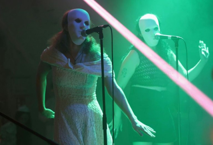 Artists in exile: Russian feminist punk rock group Pussy Riot performing in Berlin to raise money for Ukraine