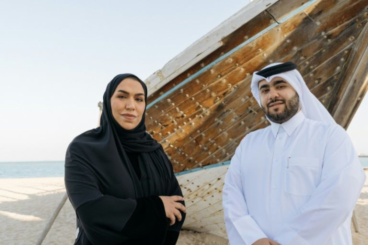 Nefaish Animation creative director Amal al-Shammari (L) and managing director Hossein Heydar