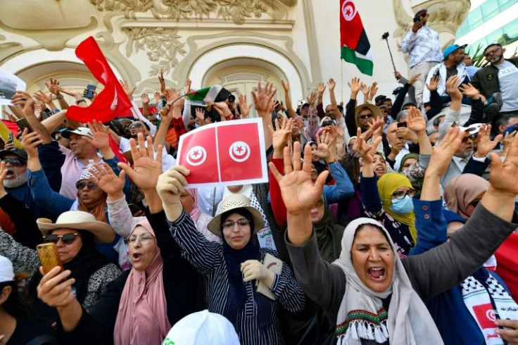 Demonstrators said they were disappointed by the numbers who turned out to the first public show of support for the National Salvation Front