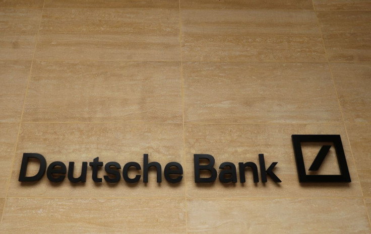 The logo of Deutsche Bank is pictured on a company's office in London, Britain July 8, 2019.