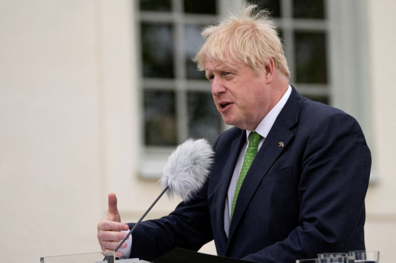 British Prime Minister Boris Johnson speaks during a joint news conference with Sweden's Prime Minister Magdalena Andersson, in Harpsund, the country retreat of Swedish prime ministers, Sweden, May 11, 2022. Frank Augstein/Pool via REUTERS