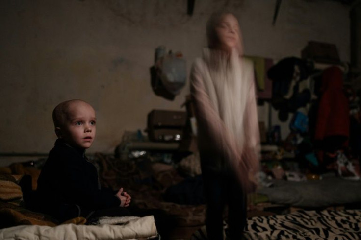 Angelina Abakumova has decided that her two children are safer living in a bunker than trying to move down dangerous Ukrainian roads