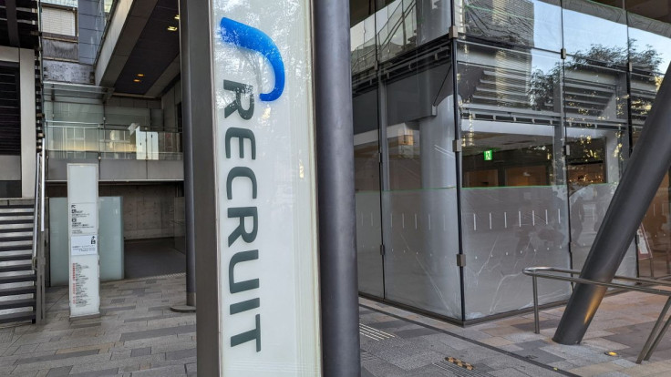 The Recruit logo is displayed at its headquarters in Tokyo, Japan May 10, 2022. 