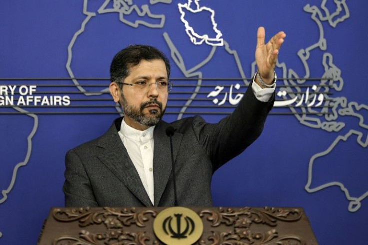Iran's foreign ministry spokesman Saeed Khatibzadeh, pictured at a May 9, 2022 press conference, says "serious and results-oriented" talks were held