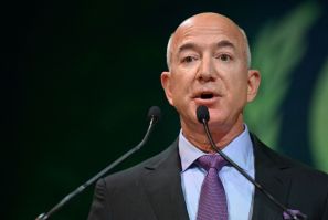Amazon founder Jeff Bezos speaks during the UN Climate Change Conference (COP26) in Glasgow, Scotland, Britain, November 2, 2021. Paul Ellis/Pool via REUTERS