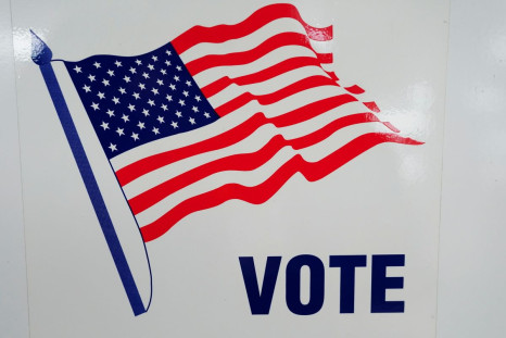 A "Vote" sign is pictured on election day in the Manhattan borough of New York City, New York, U.S., November 2, 2021. 