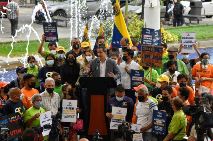 The popularity of Venezuela's opposition leader Juan Guaido, pictured in March 2022, has fallen since he made international headlines in January 2019